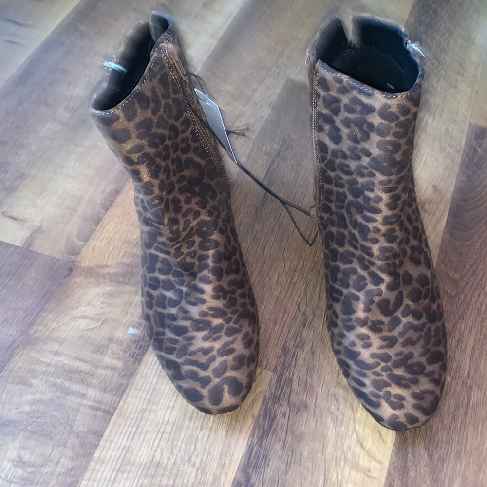 Cheetah print ankle booties